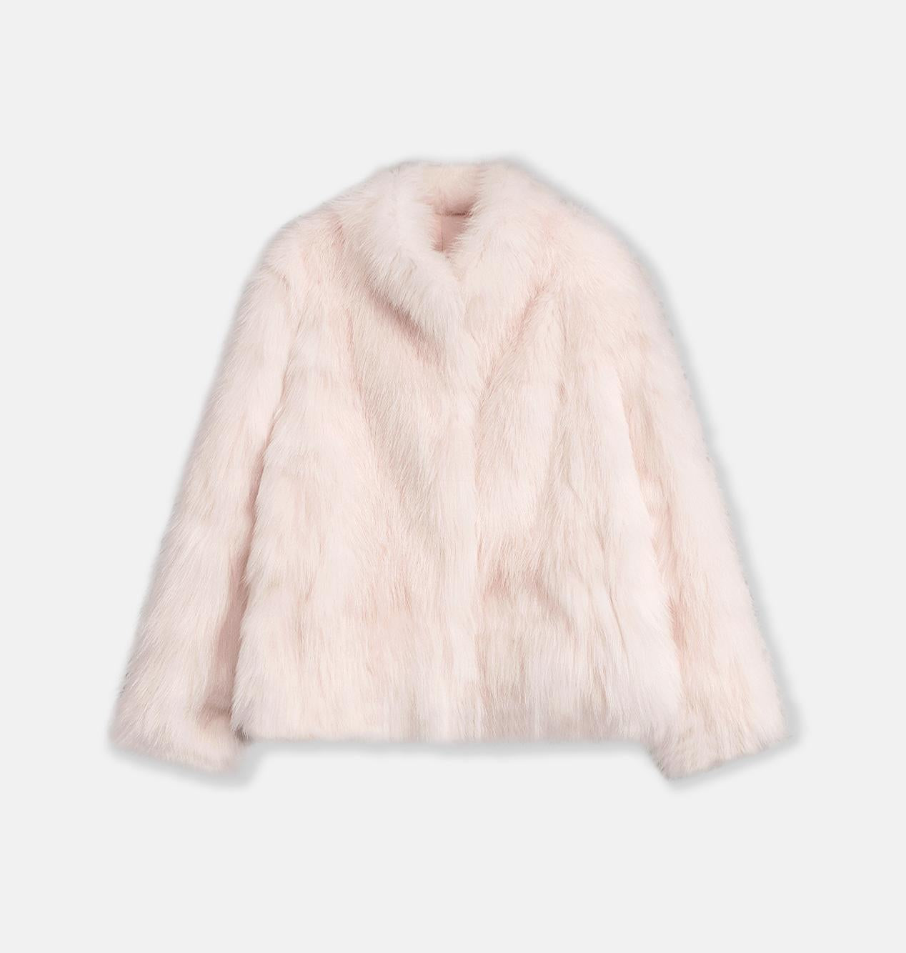 "Long Nocturne" imported fox fur retro short coat for women-7