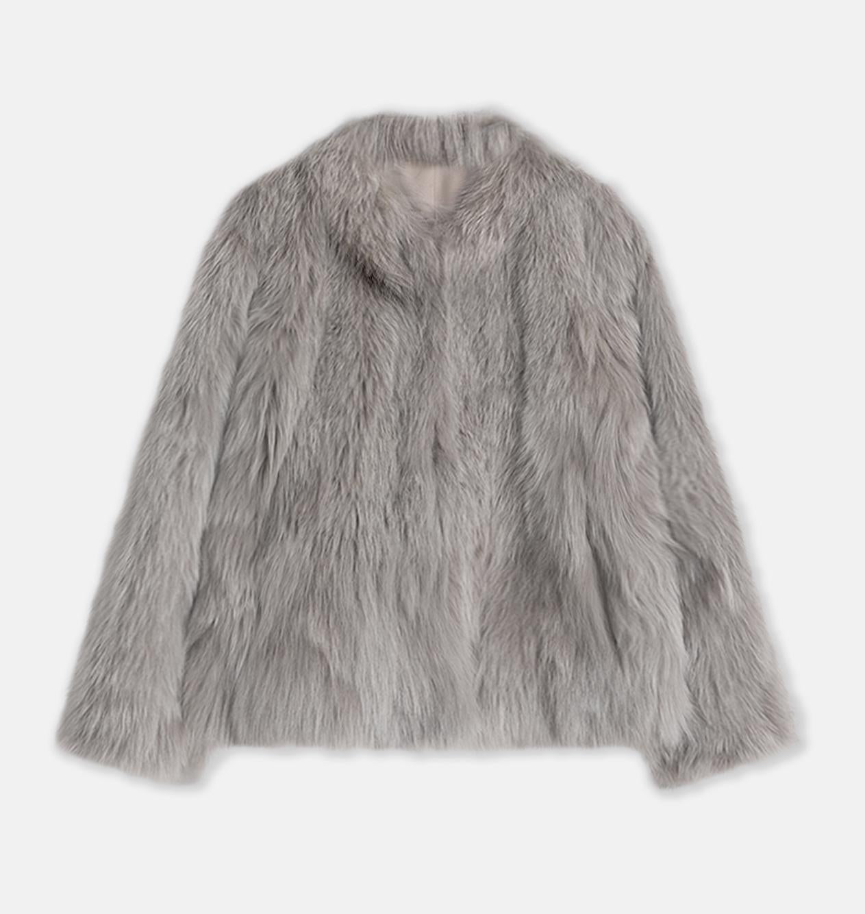 "Long Nocturne" imported fox fur retro short coat for women-8